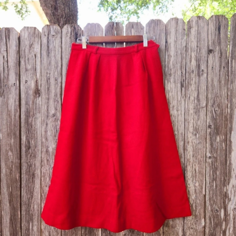 Vintage Lord & Taylor Crimson Red Vamp Skirt